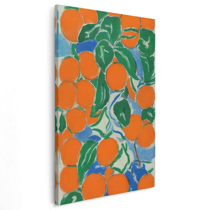 Tiger's Roar in Sunset Hues: Fauvist Inspired Vibrant Orange Canvas Art Print