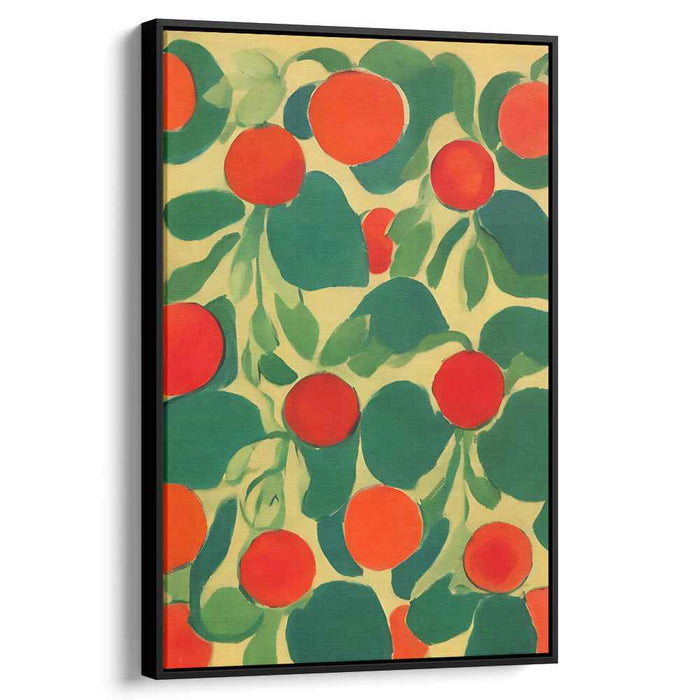 Sunny Orchard: Vibrant Orange and Green Fauvist Canvas Art Print