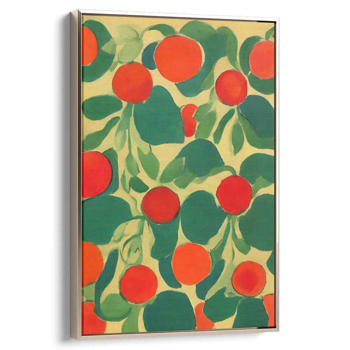 Sunny Orchard: Vibrant Orange and Green Fauvist Canvas Art Print