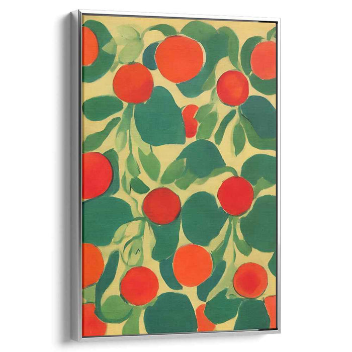 Sunny Orchard: Vibrant Orange and Green Fauvist Canvas Art Print