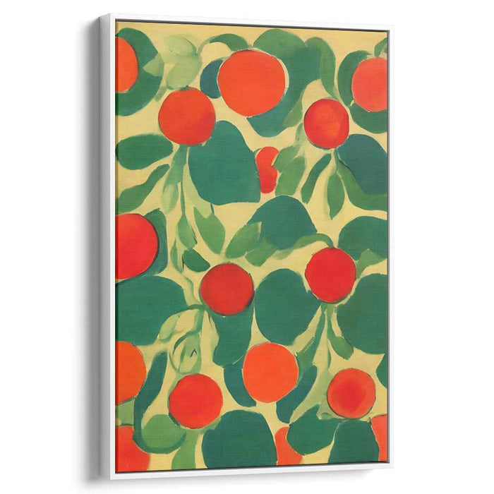 Sunny Orchard: Vibrant Orange and Green Fauvist Canvas Art Print