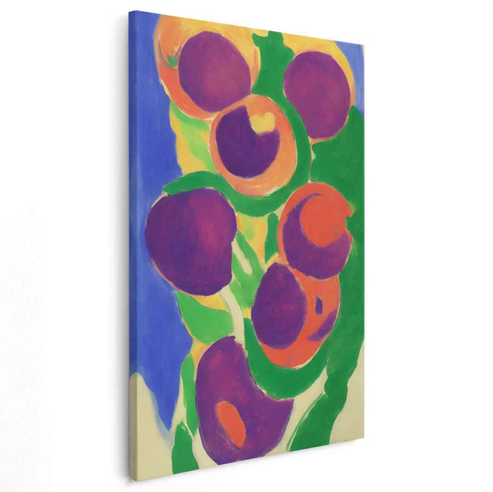 Vibrant Abstract Harvest: Abstract Fruit Forms in Bold Colors Canvas Art Print