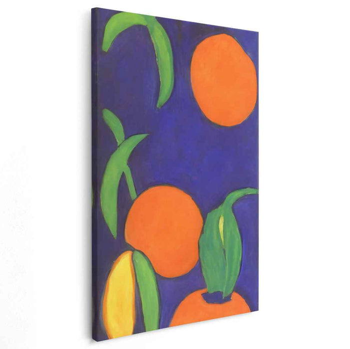 Dynamic Chroma Contrast: Bold Blue and Vibrant Orange Abstract Canvas Art