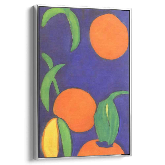 Dynamic Chroma Contrast: Bold Blue and Vibrant Orange Abstract Canvas Art