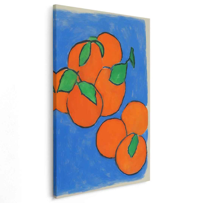 Brushstrokes Dance in Harmony: Vibrant Orange and Blue Fauvist-Inspired Canvas Art