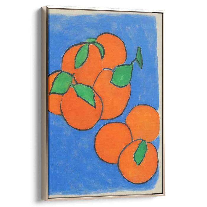 Brushstrokes Dance in Harmony: Vibrant Orange and Blue Fauvist-Inspired Canvas Art