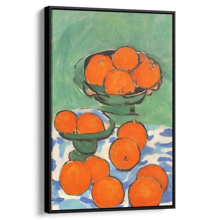 Vibrant Palette Fusion: Fauvist-Inspired Bold Orange Still Life Canvas Art