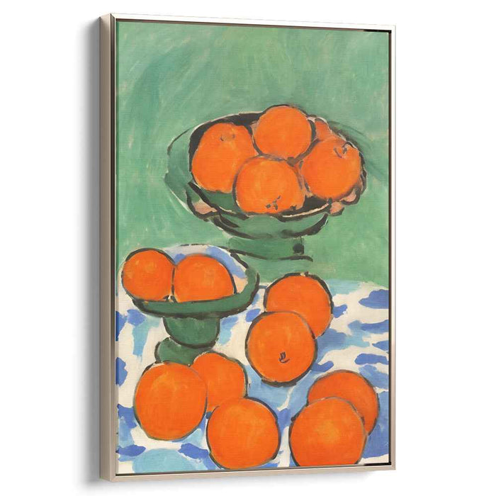 Vibrant Palette Fusion: Fauvist-Inspired Bold Orange Still Life Canvas Art