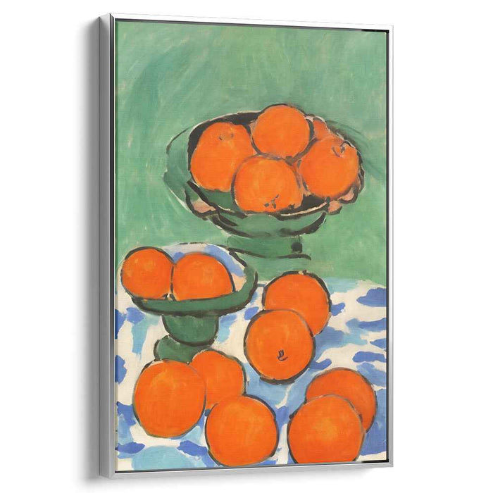 Vibrant Palette Fusion: Fauvist-Inspired Bold Orange Still Life Canvas Art