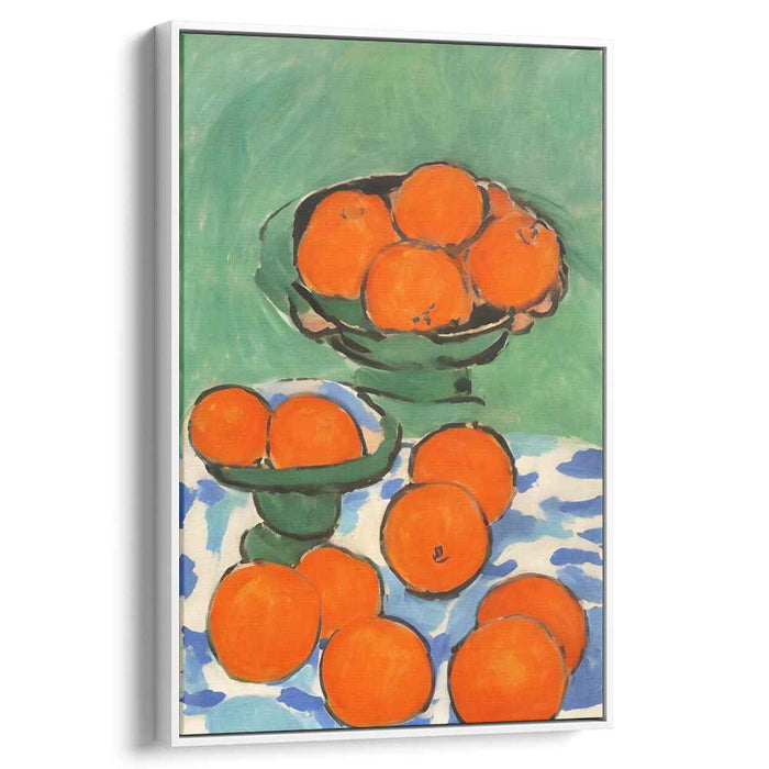 Vibrant Palette Fusion: Fauvist-Inspired Bold Orange Still Life Canvas Art