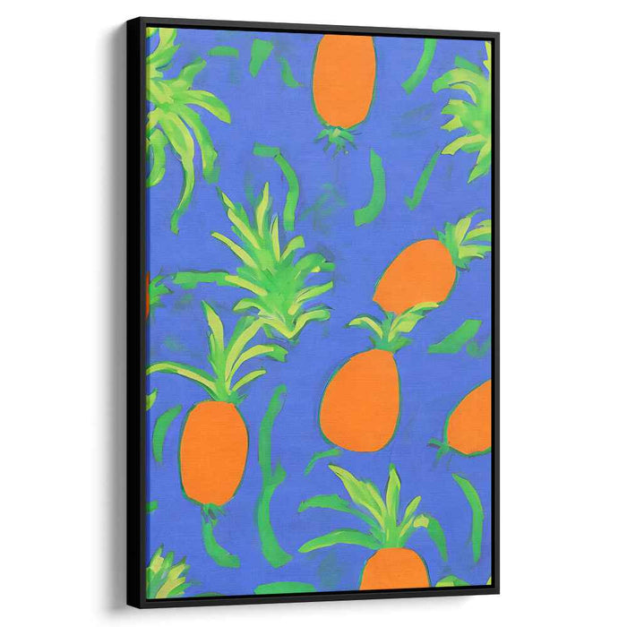 Tropical Sizzle Symphony: Pineapple Paradise on Azure Canvas Art