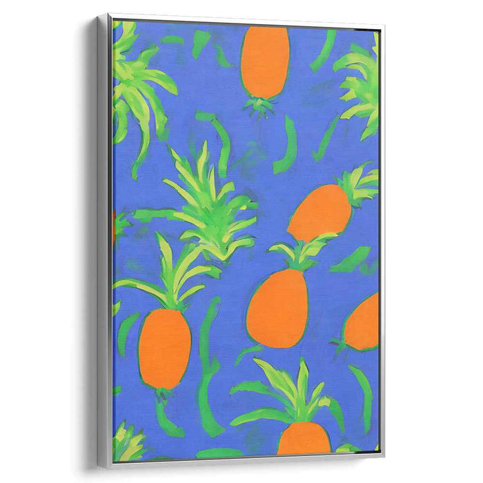Tropical Sizzle Symphony: Pineapple Paradise on Azure Canvas Art