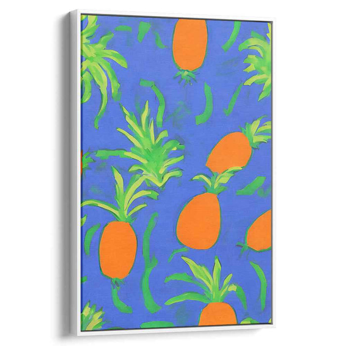Tropical Sizzle Symphony: Pineapple Paradise on Azure Canvas Art