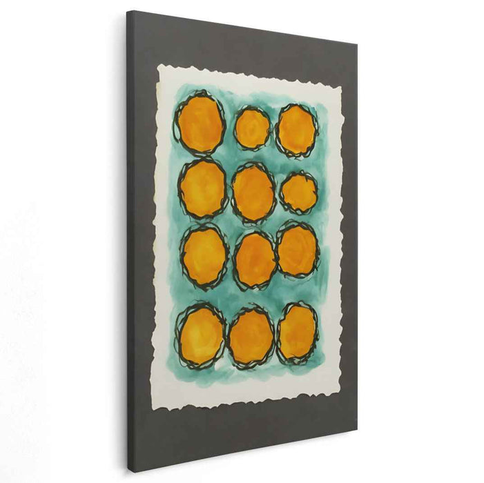 Energetic Oranges: Abstract Expressionist Circle Canvas Art Print