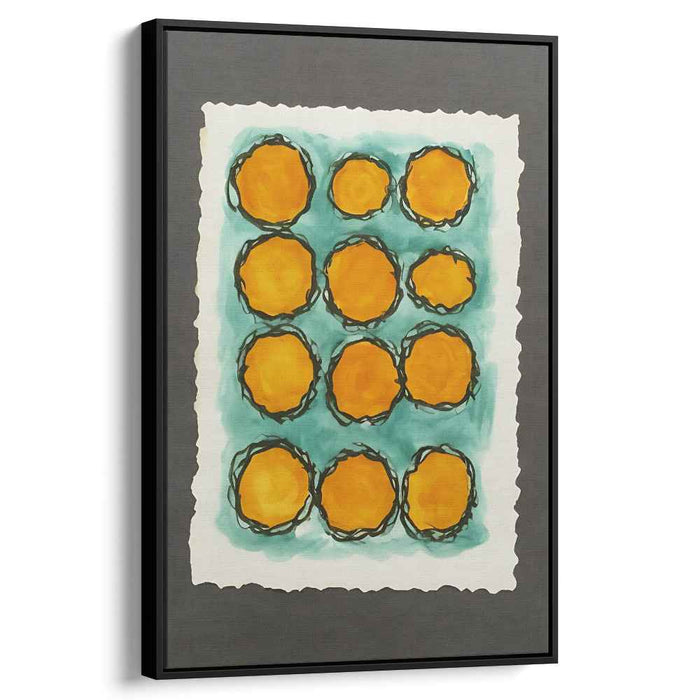 Energetic Oranges: Abstract Expressionist Circle Canvas Art Print