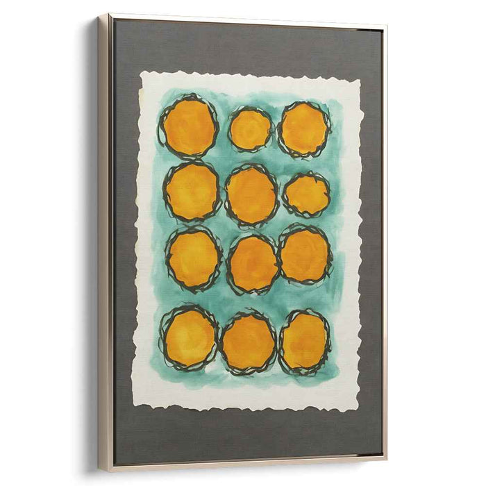 Energetic Oranges: Abstract Expressionist Circle Canvas Art Print