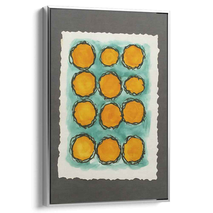Energetic Oranges: Abstract Expressionist Circle Canvas Art Print