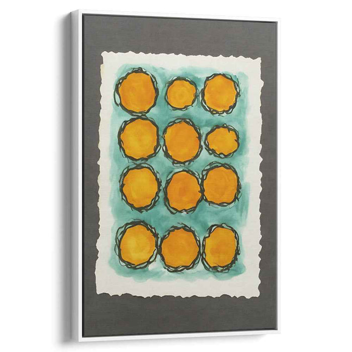 Energetic Oranges: Abstract Expressionist Circle Canvas Art Print