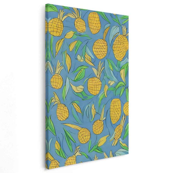 Tropical Summer Dream: Vibrant Pineapple Paradise Canvas Art Print