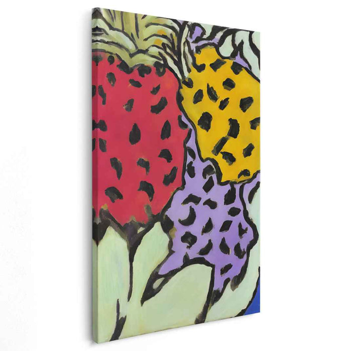 Eclectic Botanical Abstraction: Abstract Interpretation of Vibrant Flora Canvas Art