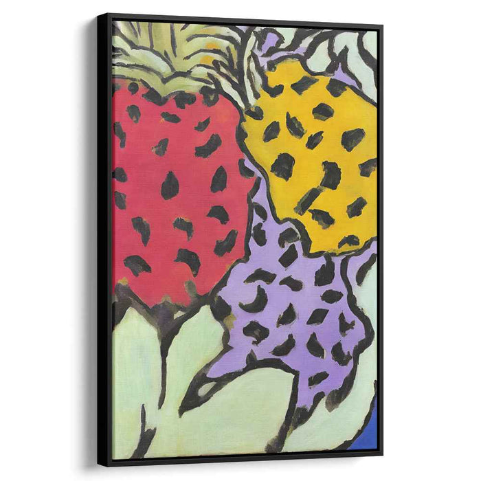 Eclectic Botanical Abstraction: Abstract Interpretation of Vibrant Flora Canvas Art