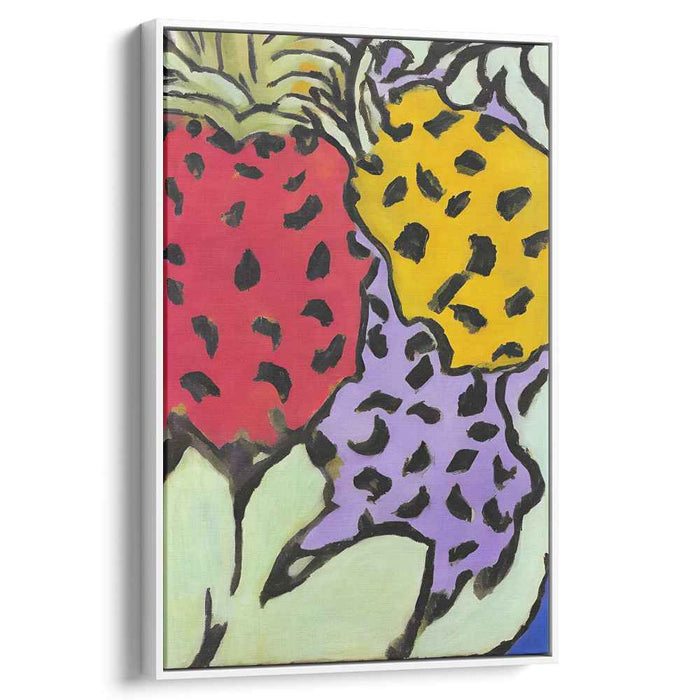 Eclectic Botanical Abstraction: Abstract Interpretation of Vibrant Flora Canvas Art