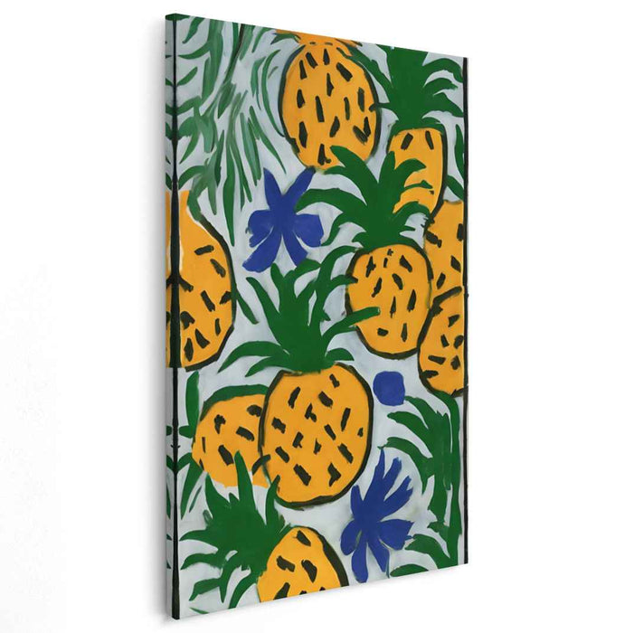 Lemonade Mirage: Vibrant Pineapple Canvas Art Print