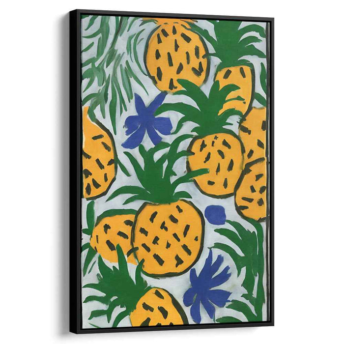 Lemonade Mirage: Vibrant Pineapple Canvas Art Print