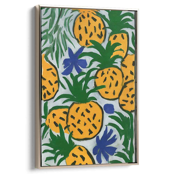 Lemonade Mirage: Vibrant Pineapple Canvas Art Print
