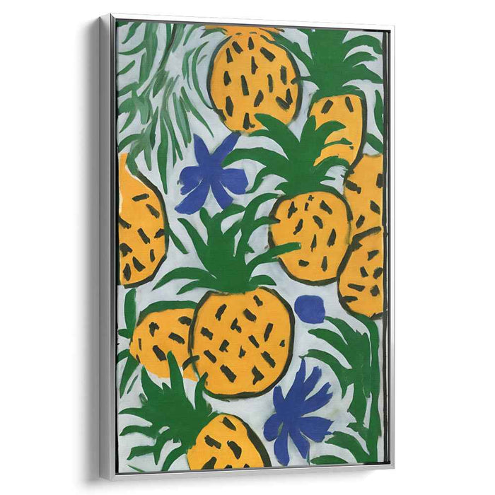 Lemonade Mirage: Vibrant Pineapple Canvas Art Print
