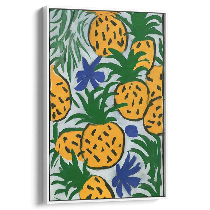 Lemonade Mirage: Vibrant Pineapple Canvas Art Print