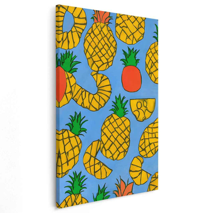 Jungle Groove Mix: Vibrant Pineapple Pop Art Canvas