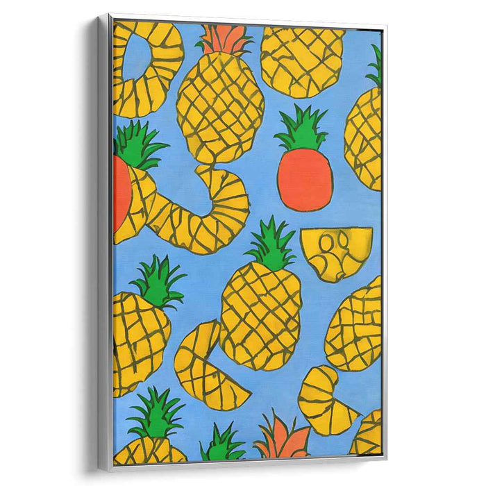 Jungle Groove Mix: Vibrant Pineapple Pop Art Canvas