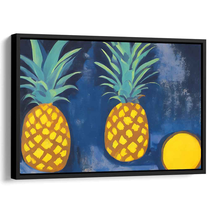 Midnight Pineapples: Modern Tropical Canvas Art