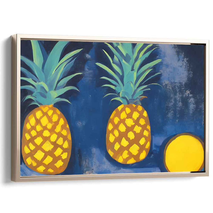 Midnight Pineapples: Modern Tropical Canvas Art