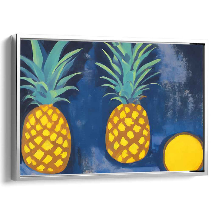 Midnight Pineapples: Modern Tropical Canvas Art