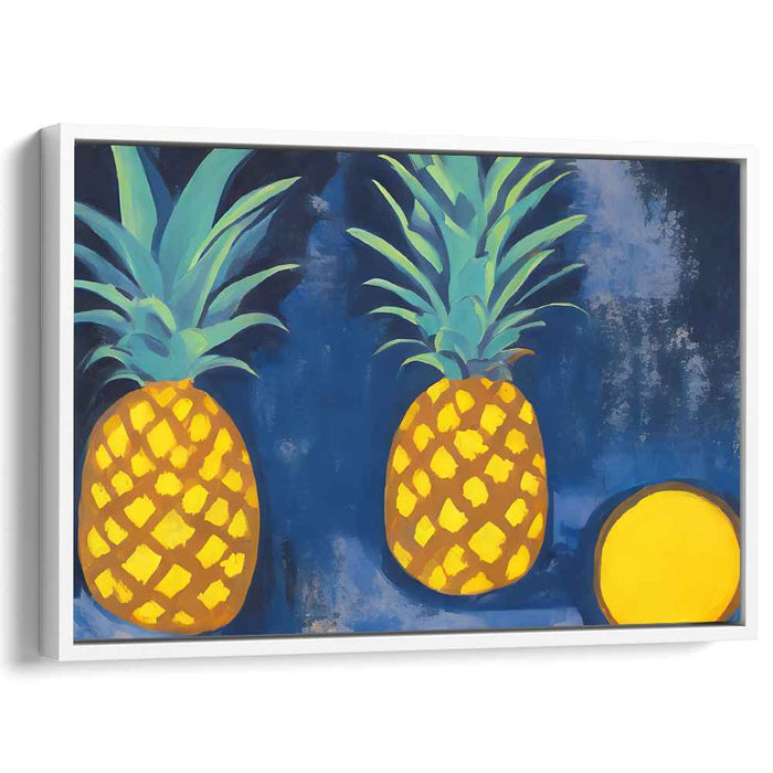 Midnight Pineapples: Modern Tropical Canvas Art