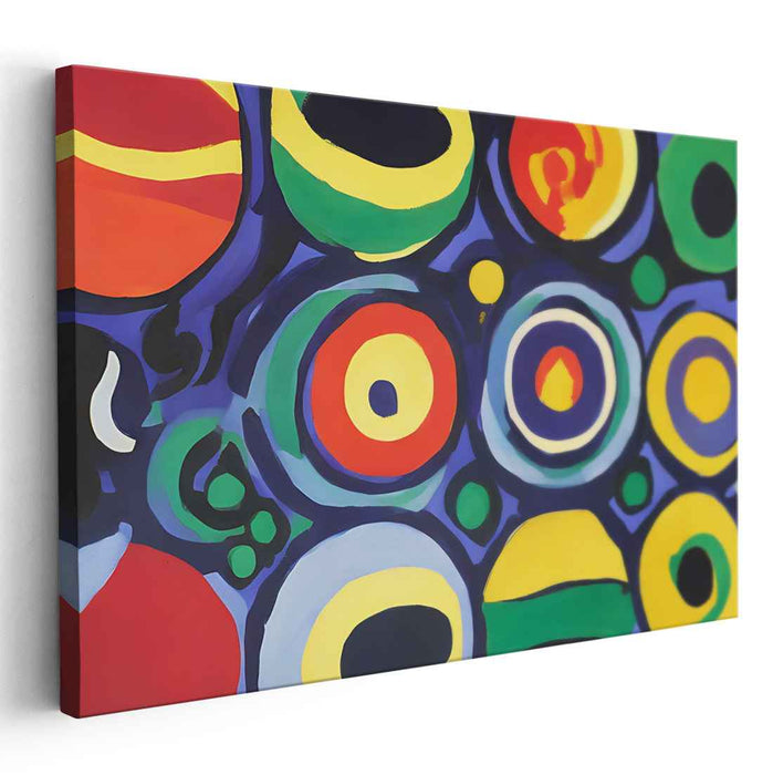 Vibrant Concentric Circles: Abstract Energy Canvas Art Print