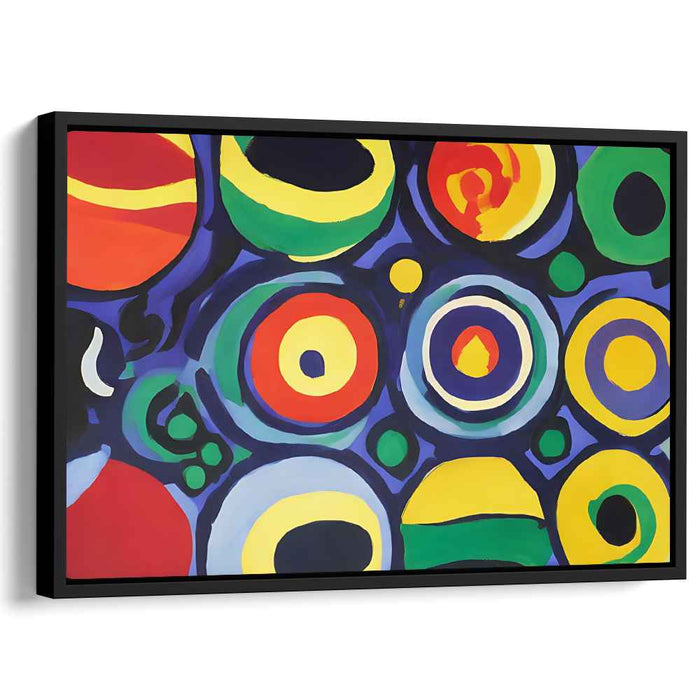 Vibrant Concentric Circles: Abstract Energy Canvas Art Print