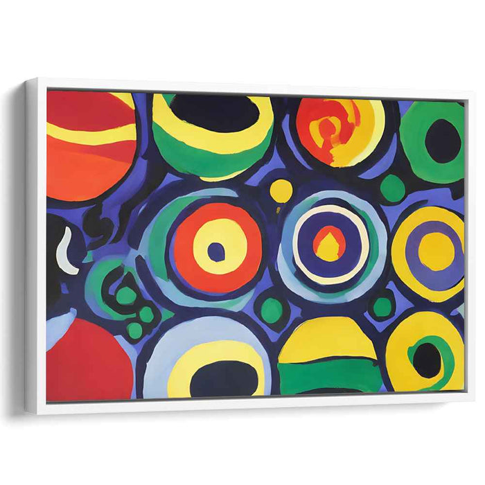 Vibrant Concentric Circles: Abstract Energy Canvas Art Print