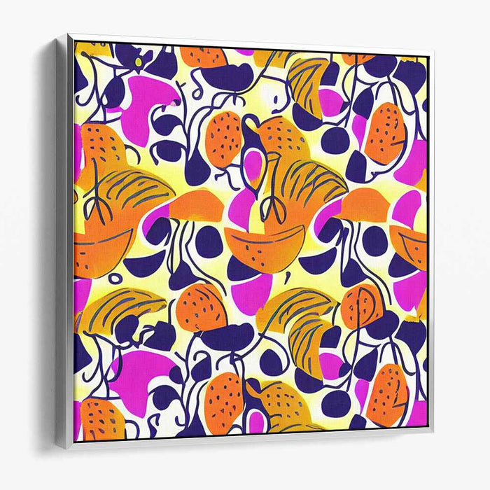 Colorful Shapes Celebration: Joyous Dance of Colors and Shapes Canvas Art