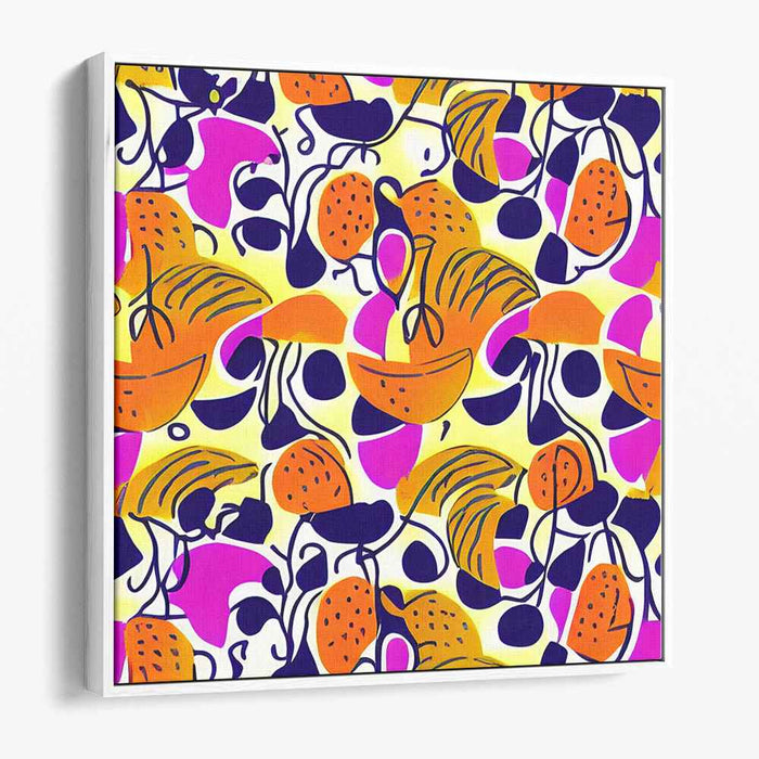 Colorful Shapes Celebration: Joyous Dance of Colors and Shapes Canvas Art