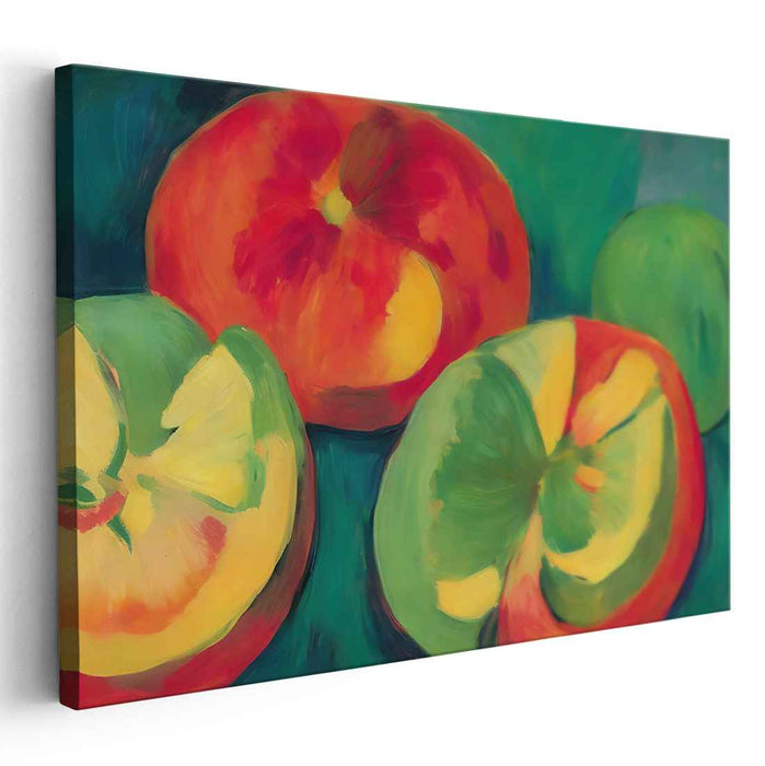Verdant Orchard Harvest: Vibrant Apple Medley Canvas Art Print