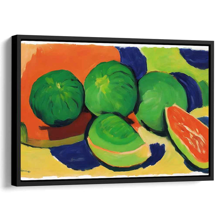 Bold Citrus Symphony: Fauvist Still Life with Bold Green and Orange Hues
