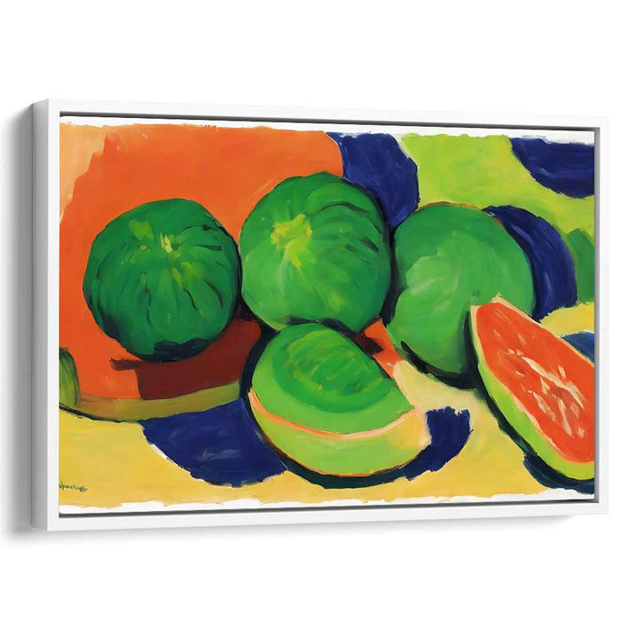 Bold Citrus Symphony: Fauvist Still Life with Bold Green and Orange Hues