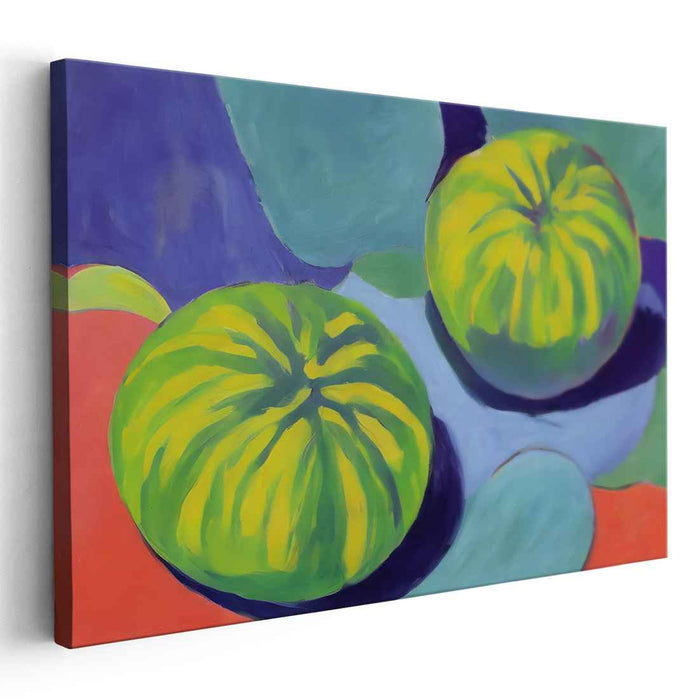 Emerald Waters: Modernist Green and Blue Canvas Art Print