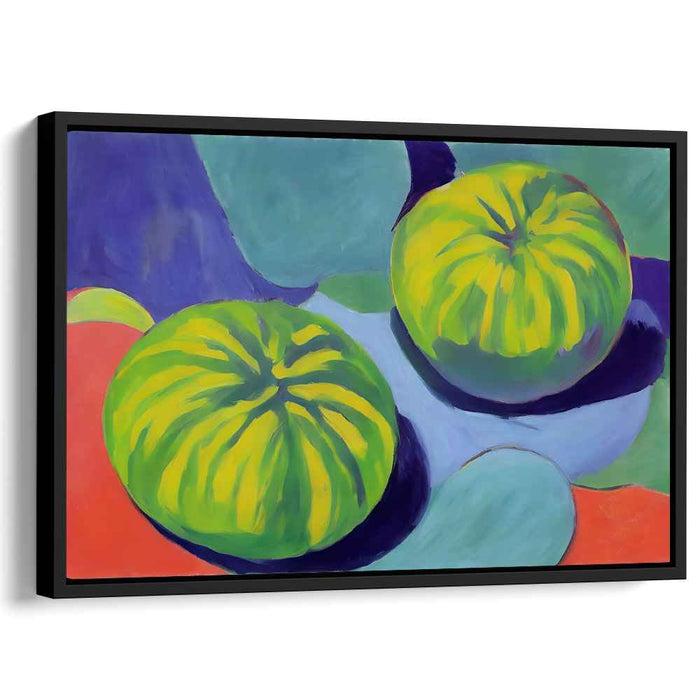 Emerald Waters: Modernist Green and Blue Canvas Art Print