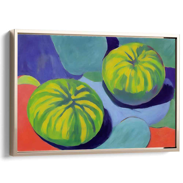 Emerald Waters: Modernist Green and Blue Canvas Art Print