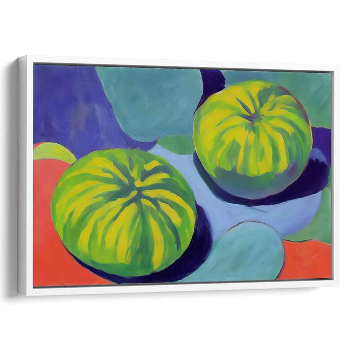 Emerald Waters: Modernist Green and Blue Canvas Art Print