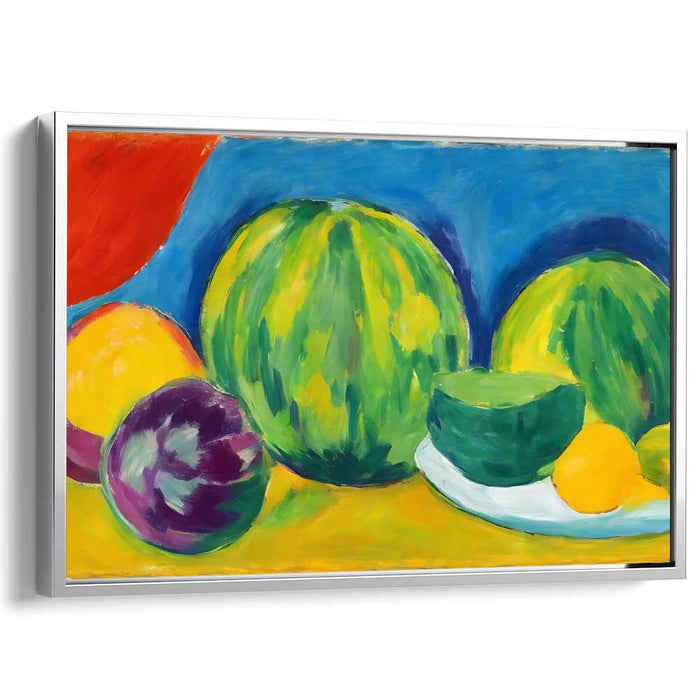 Summer Harvest: Vibrant Watermelon and Citrus Still Life Canvas Art